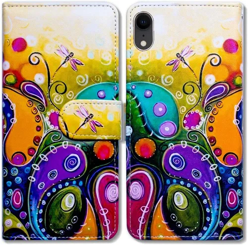 Miniatura 14 de Bcov Funda para iPhone XR, funda de piel con tapa y función atril para iPhone XR