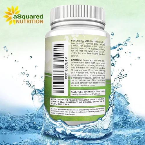Miniatura 8 de aSquared Nutrition Glucosamina condroitina cúrcuma MSM Boswellia - 120 cápsulas - Suplemento de apoyo articular - Píldoras de alivio de apoyo