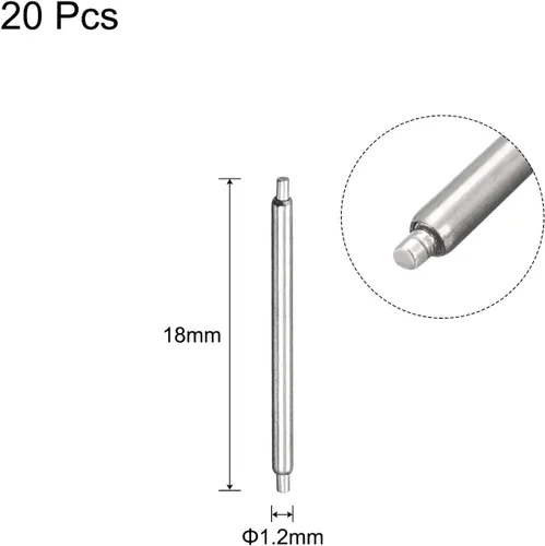 Miniatura 2 de uxcell 20 pines de correa de reloj de 0.630 in de acero inoxidable para barra de resorte de 0.047 in de diámetro para conectar la correa del reloj a
