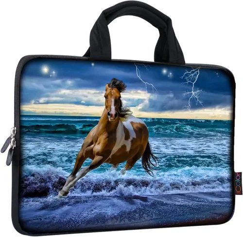 Miniatura 9 de iColor 11 11.6 12 12.1 12.5 Bolso de transporte para laptop, funda para Chromebook, portátil, ultrabook, tableta con asa, tote de neopreno