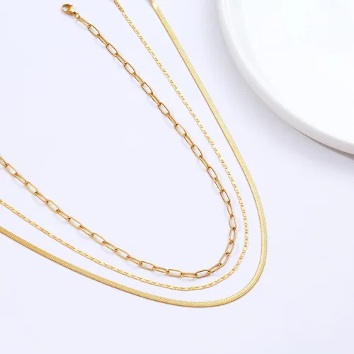 Miniatura 68 de Collares en capas para mujer, chapados en plata, delicada cuerda torcida de serpiente, delicado collar en capas, gargantilla de diferentes