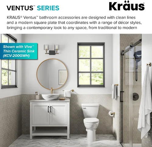 Miniatura 5 de KRAUS Toallero de baño Ventus, acabado dorado cepillado