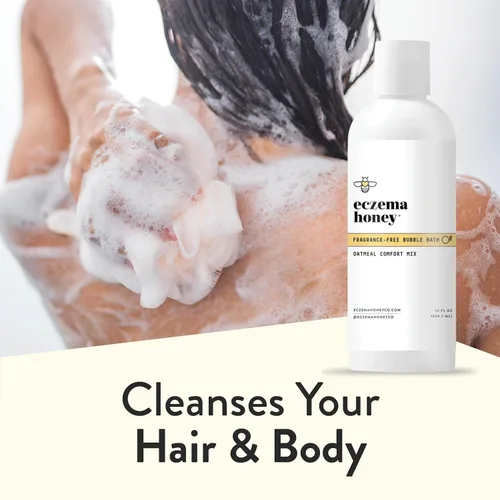 Miniatura 6 de ECZEMA HONEY Baño de burbujas cómodo de avena sin fragancia, gel de baño y baño para piel sensible, productos de baño hidratantes, baño de burbujas
