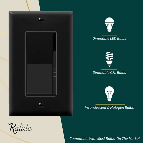 Miniatura 2 de TOPGREENER Kalide - Interruptor de atenuación de luz, interruptor de atenuación LED, atenuación de rango completo, un solo polo/3 vías, 120 V CA, 60