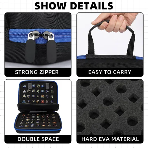 Miniatura 3 de Aoriher 1 Pcs Dice Case with Removable Slotted Tray for Storage Game Storage Case Dice Holder Holds up to 70/10 Sets (Blue)