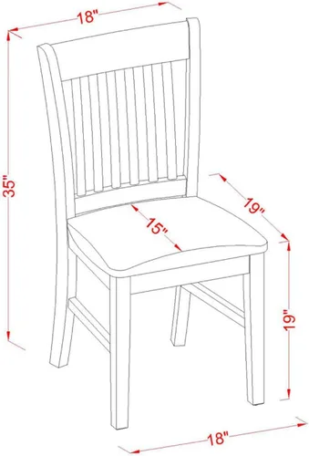 Miniatura 3 de East West Furniture Dining DLT TP Mesa redonda moderna de mediados de siglo y 42 x 29.5 con acabado de roble y NFC-Oak-C sillas de comedor, asiento