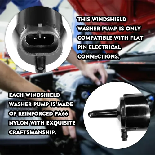 Miniatura 4 de Bomba para lavaparabrisas, OEM # 385-232316A 89025062 8-6710, bomba de limpiaparabrisas 11-513 compatible con Chevrolet Chevy, Buick, GMC, Pontiac