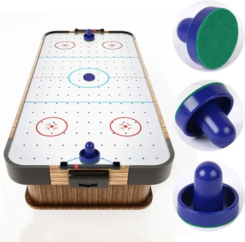Miniatura 4 de 1 juego de mini empujadores de hockey de aire y discos de hockey de aire, asas de gran objetivo, empujadores de portería, remos accesorios