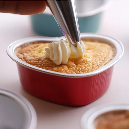 Miniatura 4 de yeload 60 moldes para pasteles en forma de corazón con tapas, mini moldes de aluminio, 3.4 onzas/3.4 fl oz de papel de aluminio desechable, molde