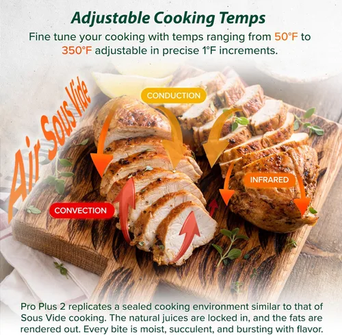 Miniatura 6 de Nuwave Horno infrarrojo Pro Plus 2, encimera, convección, cocina fresca o congelada, sin descongelación ni precalentamiento, cocina saludable, calor