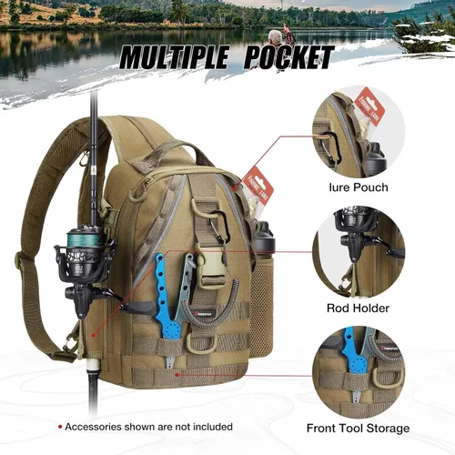 Miniatura 4 de Piscifun Travel X - Bolsa de almacenamiento de pesca resistente al agua para hombres y mujeres, mochila multifuncional de almacenamiento de aparejos