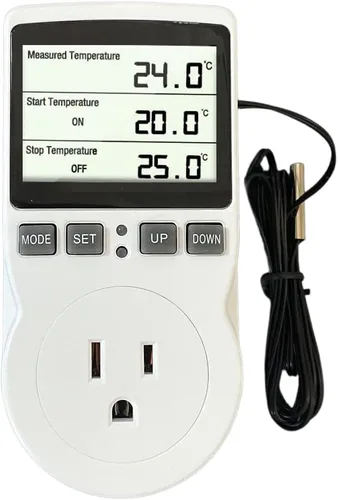 Termostato eléctrico digital incorporado, controlador de temperatura, termostato de calefacción y refrigeración, temporizador, color blanco