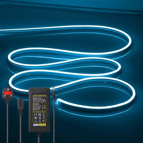 Miniatura 24 de Tiras de Luces LED de Neón Blancas de 12V - 16.4 Pies Flexibles Impermeables Cortables, Luces de Cuerda de Neón de Silicona Flexible para Cocina