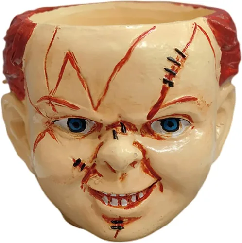 Miniatura 2 de Macetero de película de terror, decoración de Halloween, mini cabeza aterradora, calavera divertida, maceta de zombi, maceteros góticos únicos
