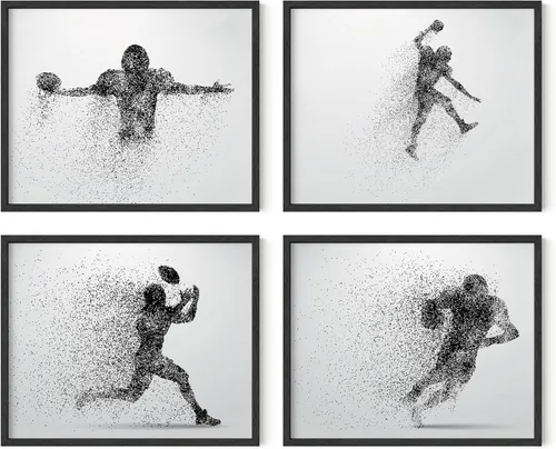Miniatura 28 de Impresiones artísticas de fútbol americano para pared, juego de 5 (8x10) carteles de fútbol americano sin marco, decoración de sala de fútbol Niños