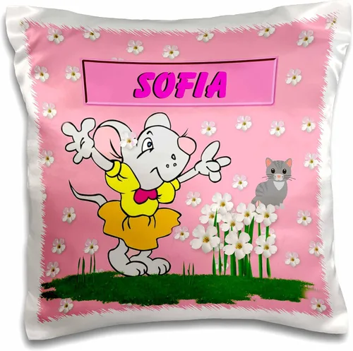Miniatura 2 de 3dRose Sofia-Funda de almohada decorativa para niños, 16 x 16 pulgadas (pc_48822_1)