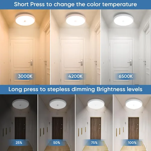 Miniatura 3 de Luces de armario recargables con sensor de movimiento, luz de techo a batería, luz inalámbrica con sensor de movimiento para interiores, luz