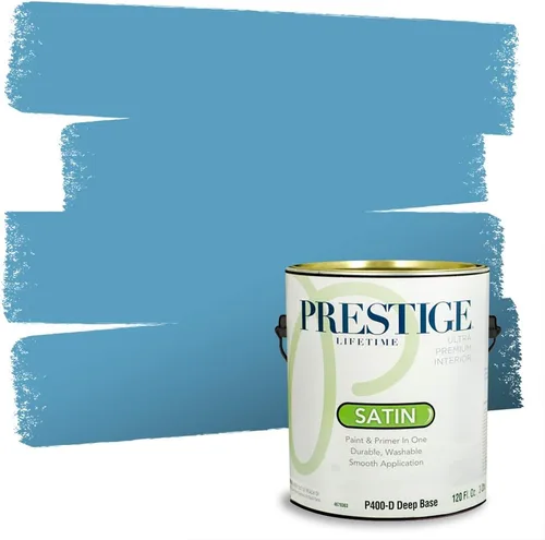 Miniatura 36 de Prestige Paints. - Base y pintura para exteriores en un solo galón, 1 galón. plano, comparable con Sherwin Williams Topsail. SW6799-PCM
