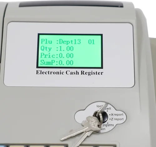 Miniatura 9 de Caja registradora, caja registradora electrónica POS Syetem, 48 teclas y 8 pantalla LED digital, caja de cajero minorista con caja de cajón