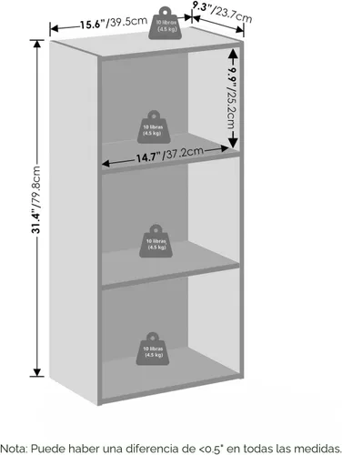 Miniatura 3 de Furinno Reed - Organizadores y almacenamiento de armario, organizador de armario de 3 niveles, estante abierto, para armario, dormitorio, sala