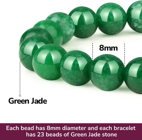 Miniatura 138 de Crystal Vibe Pulseras de cuentas de 0.315 in para mujeres y hombres, pulseras de cristal con piedras preciosas naturales, tamaño elástico ajustable