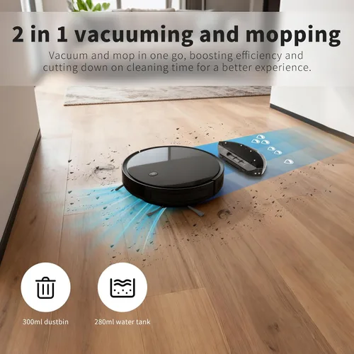Miniatura 5 de Livvi Combo de robot aspirador y trapeador - Robot aspirador 2 en 1 de 3500 pa con WiFi/Aplicación/Voz, 120 minutos de tiempo de funcionamiento