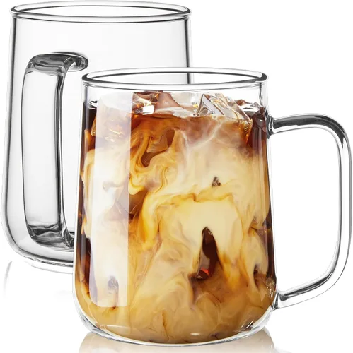 Miniatura 9 de Juego de 2 Tazas de Café Espresso de Vidrio, Tazas de Espresso de 3 oz Transparentes con Asa, Mini Tazas de Café, Vasos de Café, Tazas de Demitasse
