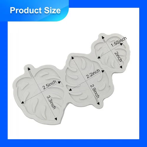 Miniatura 6 de Moldes de silicona de hojas tropicales Monstera Leafage para fondant de silicona para decoración de pasteles, dulces, chocolate, hornear