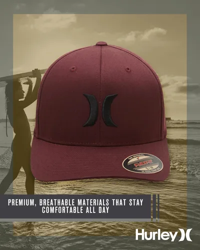 Miniatura 116 de Hurley Gorra de béisbol para hombre - Flexfit - Gorras de béisbol ajustadas para hombre (tamaños: S-XL)