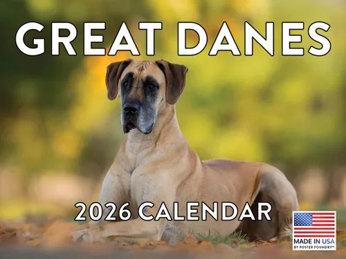 Miniatura 195 de Calendario de pared mensual 2025 Great Dane de 12 meses, fabricado en Estados Unidos