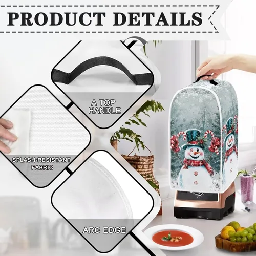 Miniatura 4 de AFPANQZ Cubierta de licuadora de muñeco de nieve 3D para el hogar, cocina, cubierta de polvo, decoración de electrodomésticos de cocina, cubierta