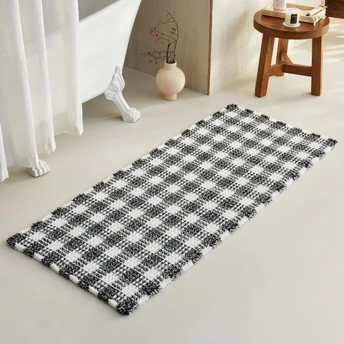 Miniatura 158 de TYUU Tapete de baño estilo gofre, tapete de baño bohemio, antideslizante, lavable, súper absorbente, de secado rápido, bonito tapete de baño