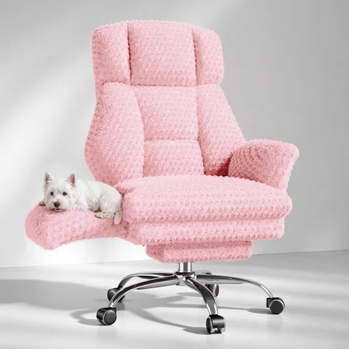Miniatura 12 de Silla de oficina grande y alta, reposabrazos abatibles para mascotas y patas cruzadas, silla ergonómica ejecutiva para juegos de computadora