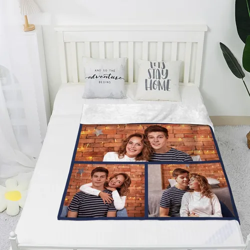 Miniatura 3 de Manta personalizada con imagen, manta personalizada para parejas, manta de fotos para sofá, familia, Navidad, Halloween, cumpleaños, boda, regalos 5