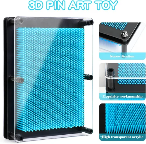 Miniatura 2 de Juguetes sensoriales de arte de alfileres 3D para niños de 5 a 7 años, juguetes sensoriales de tablero de impresión de alfileres para niños
