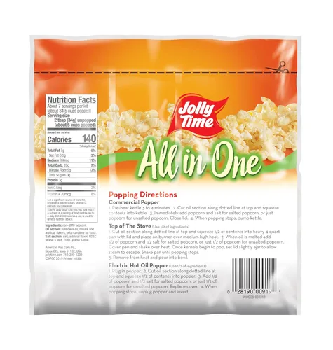 Miniatura 2 de JOLLY TIME Kit de palomitas de maíz todo en uno con aceite de girasol, paquetes de porciones con granos, aceite de girasol y sal para cine