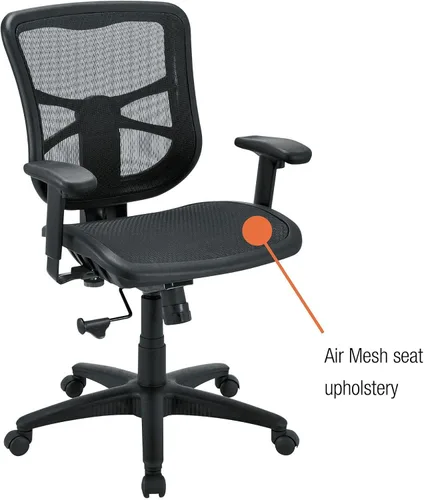 Miniatura 3 de Alera ALEEL42B18 Elusion Series Silla de malla giratoria/inclinable con respaldo medio - negro