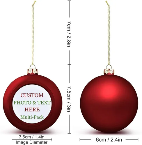 Miniatura 3 de Adornos de Navidad personalizados, texto fotográfico, haz tu propio adorno de cerámica de porcelana, regalo de recuerdos para decoración de Navidad