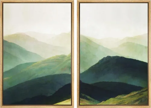 Miniatura 131 de SIGNWIN Lienzo enmarcado para pared, juego de arte sereno de paisaje de pantanos, ilustración rústica, arte moderno, minimalismo, decorativo