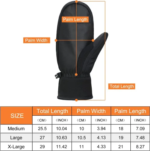 Miniatura 5 de Zando Manoplas de esquí de invierno para mujeres y hombres, guantes de esquí impermeables para hombres y mujeres, guantes para clima frío