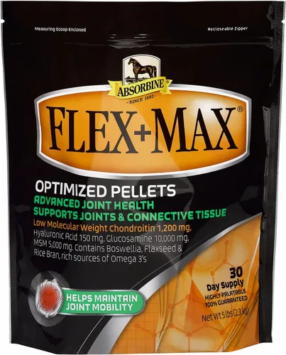 Miniatura 7 de Absorbine Flex+Max - Pellets de suplemento para articulaciones de caballo, altamente sabrosos, fórmula equina integral con glucosamina, MSM