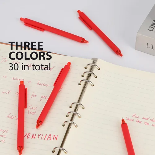 Miniatura 25 de WY WENYUAN Bolígrafos a granel, paquete de 30 bolígrafos negros de bola (punta media de 1.0 mm) - Bolígrafos de escritura suave sin manchas tipo