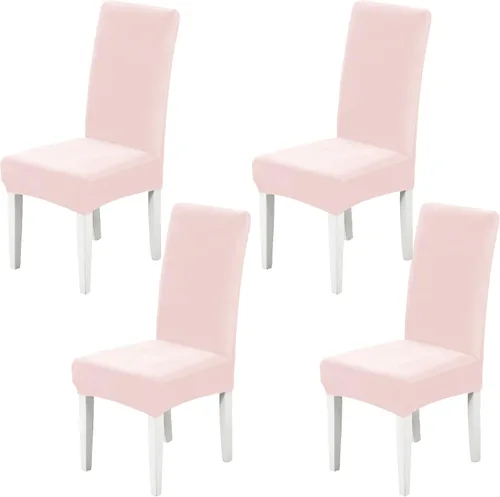 Miniatura 11 de Juego de 2 fundas de terciopelo suave para sillas de comedor, fundas elásticas de terciopelo para sillas, color negro
