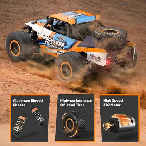 Miniatura 2 de Axirata Auto a Control Remoto, Alta Velocidad 40+KM/H Todoterreno Juguetes de Auto RC Rápido, 1:20 Monster RC Truck 4WD 2.4GHz Impermeable