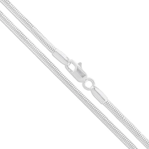 Miniatura 2 de Plata de ley 0.079 in (2 mm), 0.098 in (2.5 mm), 0.118 in (3 mm), 0.157 in (4 mm), 0.197 in (5 mm), cadena de serpiente redonda, collar de cadena