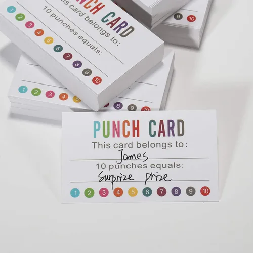 Miniatura 6 de ONEDONE Tarjetas perforadas (paquete de 200) tarjetas de recompensa para premios de incentivo de comportamiento en el aula para niños, estudiantes