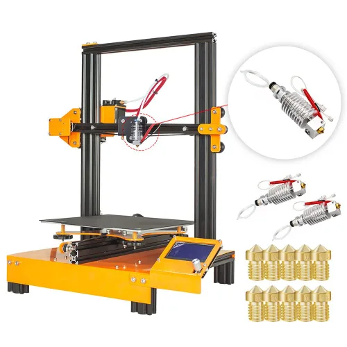 Miniatura 5 de [Paquete de 2 unidades] Extrusora 3D Hotend compatible con ANYCUBIC Chiron Extrusora Head 24V V5 con 10 boquillas V6 de latón de 0.016 in