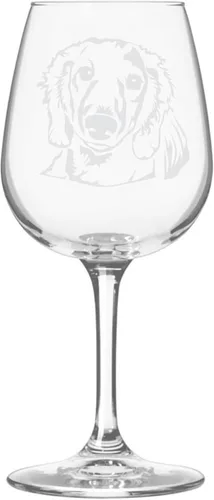 Miniatura 475 de Copa de vino de 12.75 onzas con diseño de perro grabado