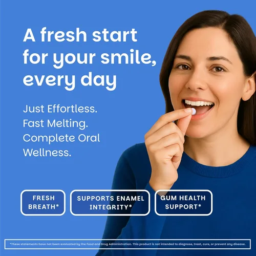 Miniatura 3 de EZ Melts Oral Health Complete - Probiótico oral - Apoya la salud de las encías, el aliento fresco y ayuda a aliviar la boca seca ocasional, sin