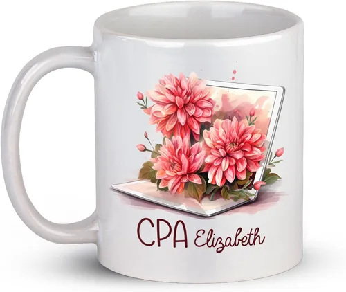 Miniatura 23 de Taza de café personalizada para fotógrafo, cámara con flores de gerbera, taza de té personalizada con nombre, regalo para amantes de la fotografía